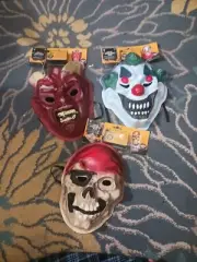 3 Vintage Light Up Halloween Mask