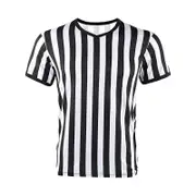 Basketball Referee Takes V -neck T -shirt Stripes, Breathable Sweat, Short Sleeves black/white S