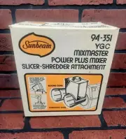 Sunbeam 94-351 YGC Mixmaster Power Plus Mixer Slicer Shredder Attachment NOS