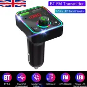 Bluetooth FM Transmitter Car Charger 2 USB PD Cigarette Lighter Socket Adapter❅