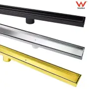 Long Tile Insert Shower Grate Linear Floor Drain 50mm Waste Black/Gold/Silver