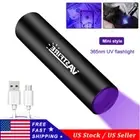 2X 365nm UV LED Flashlight UltraViolet BlackLight Torch USB Rechargeable 3W 3.7V