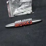1x Glossy WORKS Black WhiteBig Metal Grille Badge Emblem JCW Engine Cooper Turbo (for: Renault)
