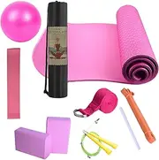 Yoga Mat Set | Yoga Mat with Carrying Bag - Fitness Equipment for Pilates, Floor Exercises, Includes Resistance Band, Stretch Band