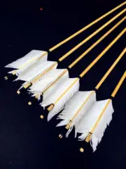 6/12/24PK 29Inch 30inch 32inch Wooden Arrow White Real Archery Recurve Bow