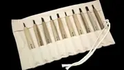 Kanetsune KBW10 - Carbon Steel Wood Carving Set - Set of 10 (Magnolia Wood Handle in a Cloth Wrap)