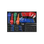 124 Pcs of Kincrome Contour Hex & TORX Fastening EVA Tray - Trolley Deep Tray