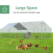 Costway Chicken Coop 6x3x1.95m Extra Large Walk-in Cage Run Rabbit Hutch Outdoor Bunny Hen House Ferret Pet Enclosure Galvanized Steel