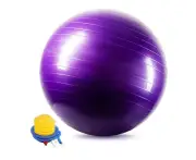 Exercise Ball, Standard Fitness Ball for Posture, Balance, Yoga, Pilates, Core, & Rehab -purple- 75cm
