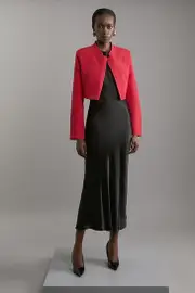 Cropped Tailored High Neck Jacket