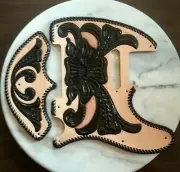 Tooled leather Pickguard and Armrest for Fender Telecaster