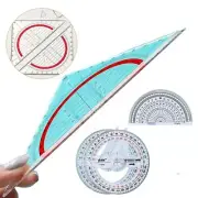 Plastic 180/360 Degree Protractor Transparent Drawing Ruler Students Gift