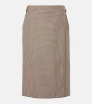 [Stella McCartney] Stella McCartney Houndstooth wool pencil skirt AU 2 brown