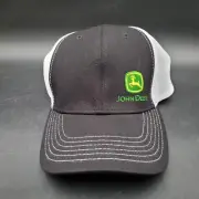 New w/o Tags John Deere Black & White Mesh Cap Hat Elastic Flexfit Closure