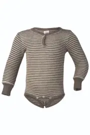 ENGEL Bodysuit MERINO WOOL SILK baby body t-shirt romper striped thermal organic