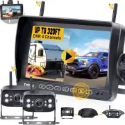 RV Backup Camera Wireless Recording 2 Cameras - Plug and Play Pre-Wired for F...