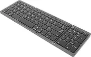 Foldable Bluetooth Keyboard, Triple Folding Portable Wireless Keyboard, Full Size Travel Keyboard for Laptop Tablet Phone (Dark Gray)