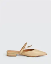 [Belle & Bloom] On The Go Leather Flat - Sand