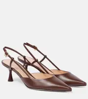 [Gianvito Rossi] Gianvito Rossi Ascent 55 leather slingback pumps AU 8 brown