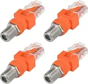 Coaxial to Ethernet Adapter, 4 Pack Coax RF F Female to RJ45 Male Converter for Line Tester