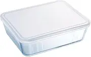 Pyrex Rectangular Dish with Plastic Lid, 0.8L