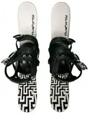 Snow Blades Skiboards 3 Strap Snowboard Bindings Panzer White 75 Risers New