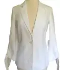 Hugo Boss White Women's USA Size 4 Blazer Jacket with ties on Sleeves