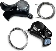 RainFlowwer Bike Shifter, SL-TX30-7R Speed Shift Lever and Set, One Pair 3X7 Bike Thumb Gear Shifters for Mountaiity Road Folding Bicycle