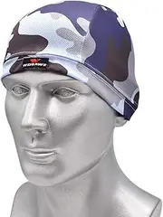 [Generic] Ultralight Quick Drying Bike Helmet Liner Ycle Cycling Beanie Cap Balaclava Head Blue Camouflage