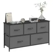 Advwin 5 Chest Of Drawers Storage Cabinet Tower Dresser Lowboy Dark Grey
