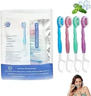 5 in 1 Mini Travel Toothbrush,All in One Toothbrush and Floss,On The Go Soft Bristles Disposable Toothbrushes Tool,Portable Convenient Small Pre-Pasted Toothbrush,Kid Adult Daily Use(Mint,26pcs)