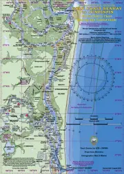 Boating, Fishing, Qld Marine Safety Chart - GOLD COAST SEAWAY TO MANLY - Camtas
