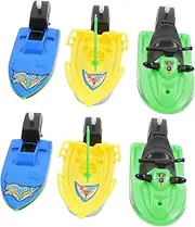 BRIGHTFUFU 6Pcs Bath Plastic Sailboats Speedboats for Water Play Easy to Use Floating Boats for Versatile Fun for Bath Decor