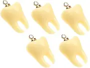 CORHAD 5pcs Resin Teeth Charms for Jewelry Necklace Bracelet Keychain
