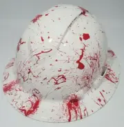 New Full Brim Hard Hat Custom Hydro Dipped CRIME SCENE BLOOD SPLATTER