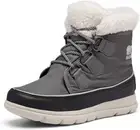 SOREL Women's Explorer Carnival Waterproof Boots Black Quarry Gray Size 6