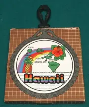 Vintage/New : HAWAII "Tile/Cast Iron" TRIVET colorful RAINBOW @ Kitchen DECOR