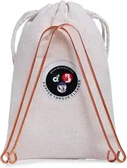 ABC Copper Tongue Cleaner For Kids & Adults | Made up of 100% Pure Copper | Optimal for Oral Hygiene and Bad Breath Treatment | Ayurvedic Tongue Scraper For Bad Breath (Round) - Pack of 2