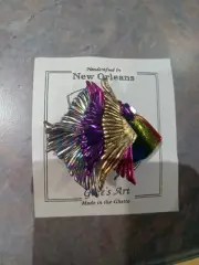 NEW Handcrafted in New Orleans Abstract Fish Pin Gore's Art "Made in the Ghetto"