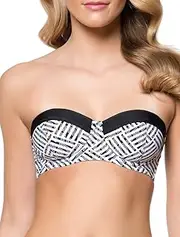 [Jessica Simpson] Womens SSBG17390 Women's Botanica Geo Underwire Bralette Bikini Top Bikini Top