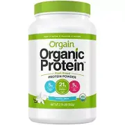 Orgain Organic Plant Based Protein Powder, Natural Unsweetened - Vegan, Low Net