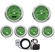 MOTOR METER RACING Classic Green 6 Gauge Set 85mm GPS Speedometer MPH °F PSI