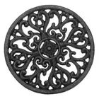 1X(Round Cast Iron Trivet 6.7Inch Iron Heat-Insulation Trivet Non-Slip6882