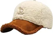[BCJDIEIV] Autumn and Winter hat Men Winter Hats Lambswool Baseball Cap Fit for Women Warm Plush Trucker Hats Fedora hat