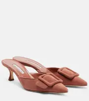 [Manolo Blahnik] Manolo Blahnik Maysale 50 suede mules AU 11 brown