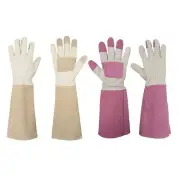 HANDLANDY Bundle - 2 Pairs: Rose Pruning Long Gardening Gloves, Thorn Proof Gaun