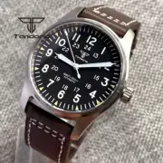 Tandorio Pilot Automatic Men's Watch NH35A Green Luminous Dial Sapphire Crystal