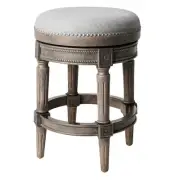 Pullman 26 Inch Tall Backless Reclaimed Oak Finish Counter Height Upholstered...