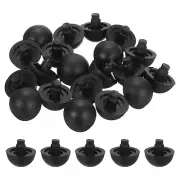 20Pcs Mushroom Head Glass Top Table Bumpers with Stem for 6mm Hole, Black
