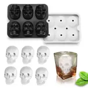Large Skull Ice Cube Mold Silicone Ice Cube Tray with Transparent lid, A Set ...